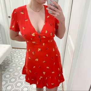 GLORY DAYS Red Floral Mini Sun Dress
